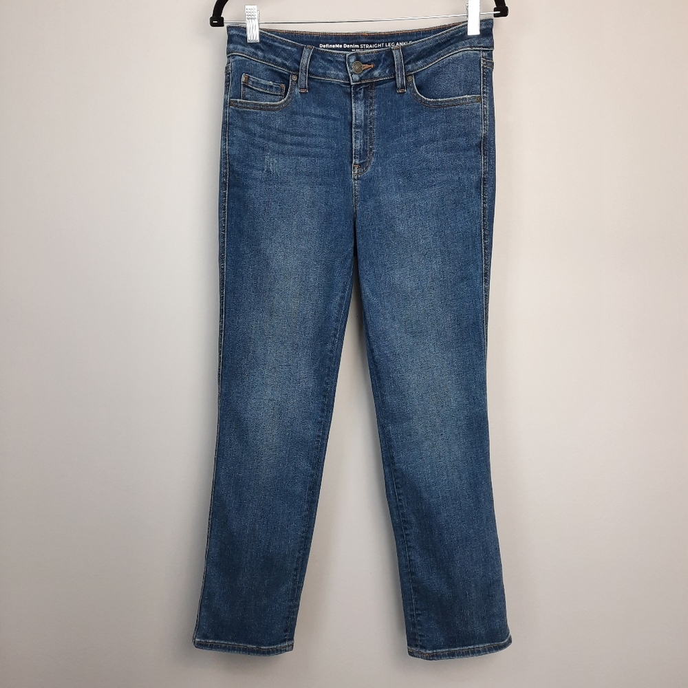 Chico's Define Me Stretch Denim High Rise Straight Leg Ankle Length Jeans size 4